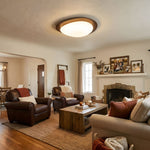 Pebble Walnut Wood LED Flush Mount Ceiling Light for Modern Interiors