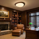 Pebble Walnut Wood LED Flush Mount Ceiling Light for Modern Interiors