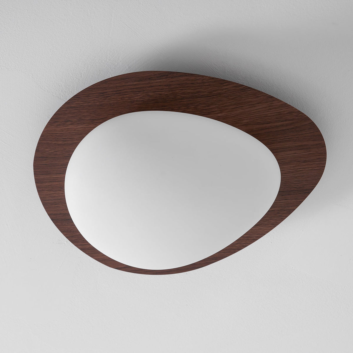 Pebble Flush Mount Ceiling Light with Walnut Grain Finish