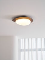 Pebble Flush Mount Ceiling Light with Walnut Grain Finish