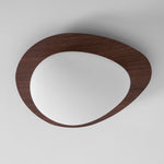Pebble Flush Mount Ceiling Light with Walnut Grain Finish