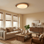 Pebble Flush Mount Ceiling Light with Walnut Grain Finish