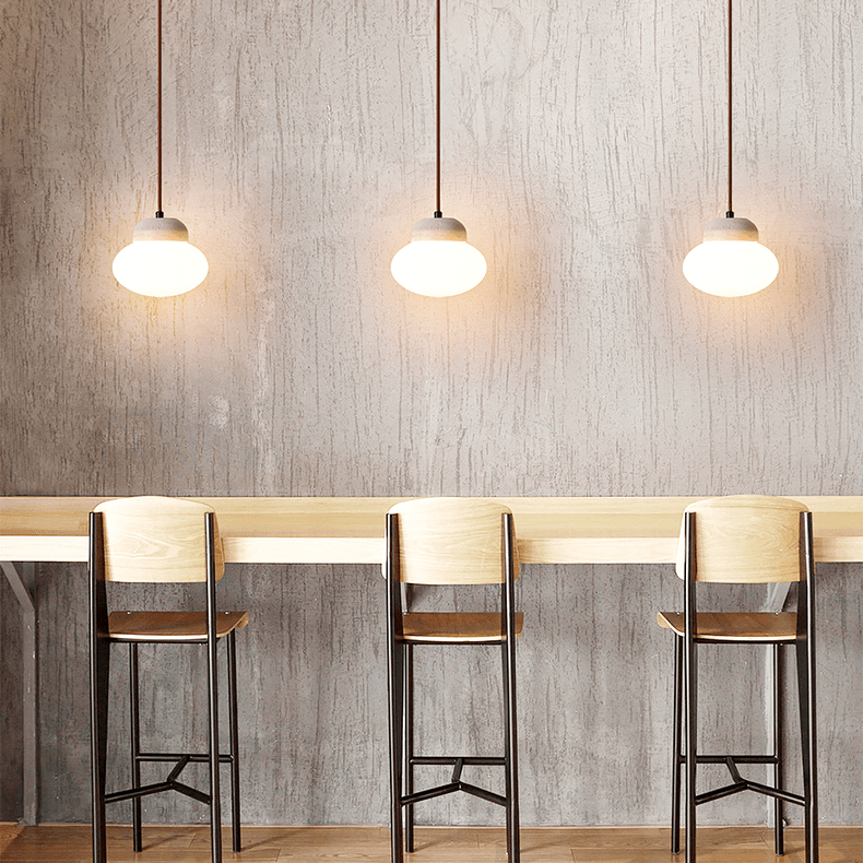 Pebble Sphere Travertine Pendant Light – Organic Modern Hanging Lamp