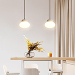 Pebble Sphere Travertine Pendant Light – Organic Modern Hanging Lamp