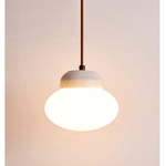 Pebble Sphere Travertine Pendant Light – Organic Modern Hanging Lamp