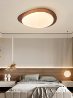 Pebble Flush Mount Ceiling Light with Walnut Grain Finish