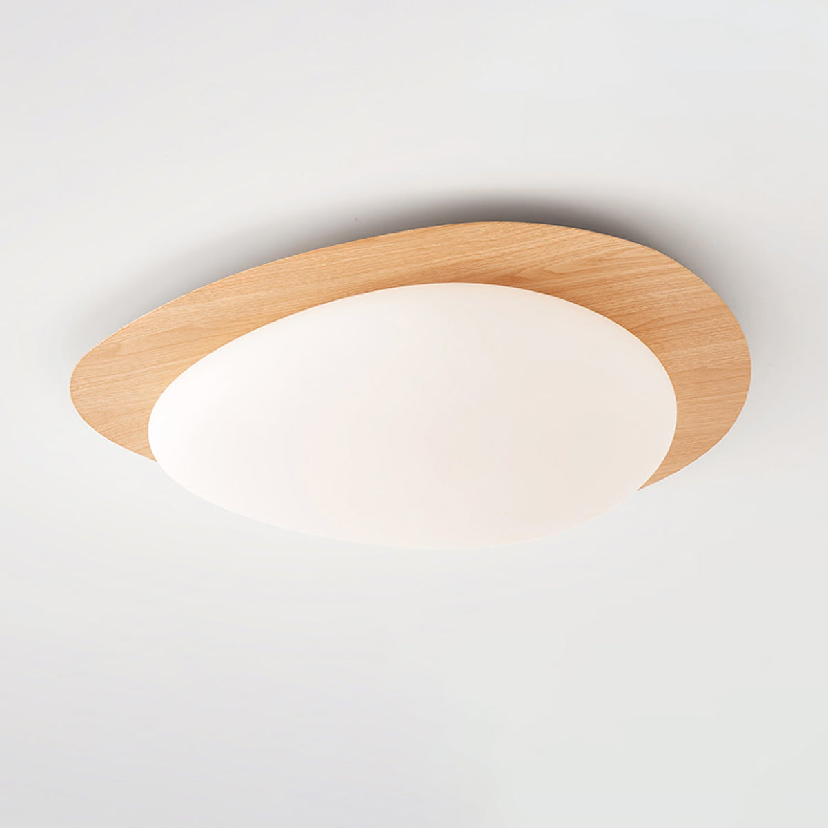 Pebble Flush Mount Ceiling Light with Walnut Grain Finish