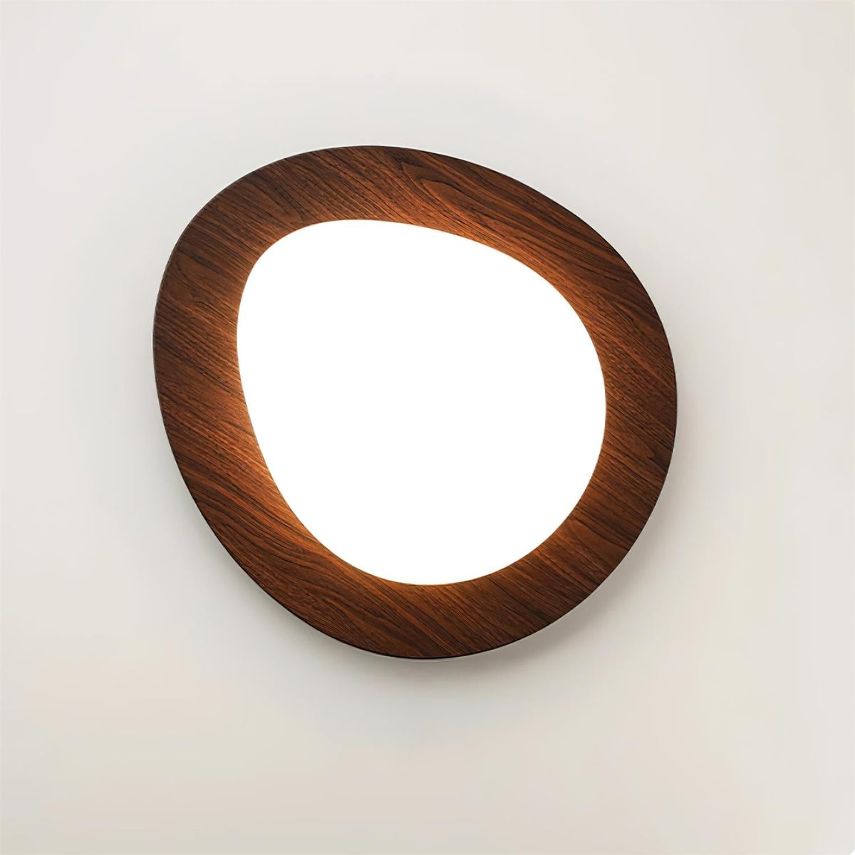 Pebble Flush Mount Ceiling Light with Walnut Grain Finish