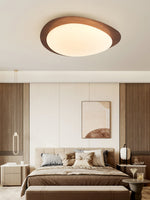 Pebble Flush Mount Ceiling Light with Walnut Grain Finish