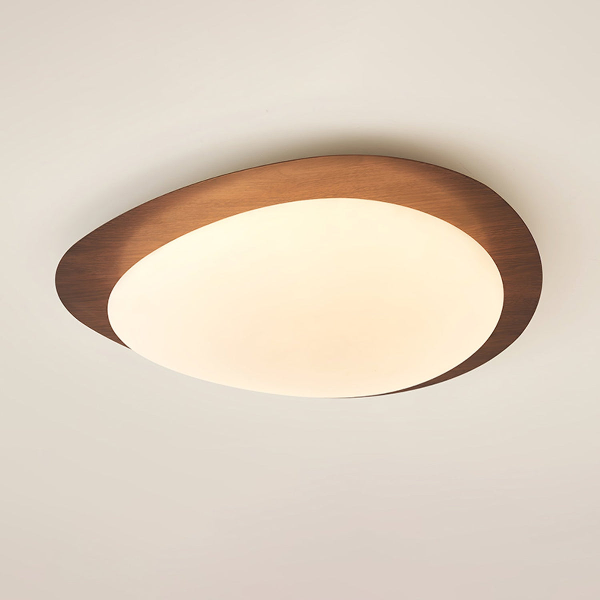Pebble Flush Mount Ceiling Light with Walnut Grain Finish