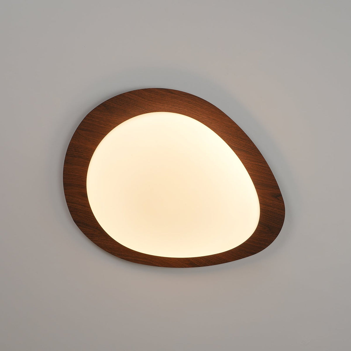 Pebble Flush Mount Ceiling Light with Walnut Grain Finish