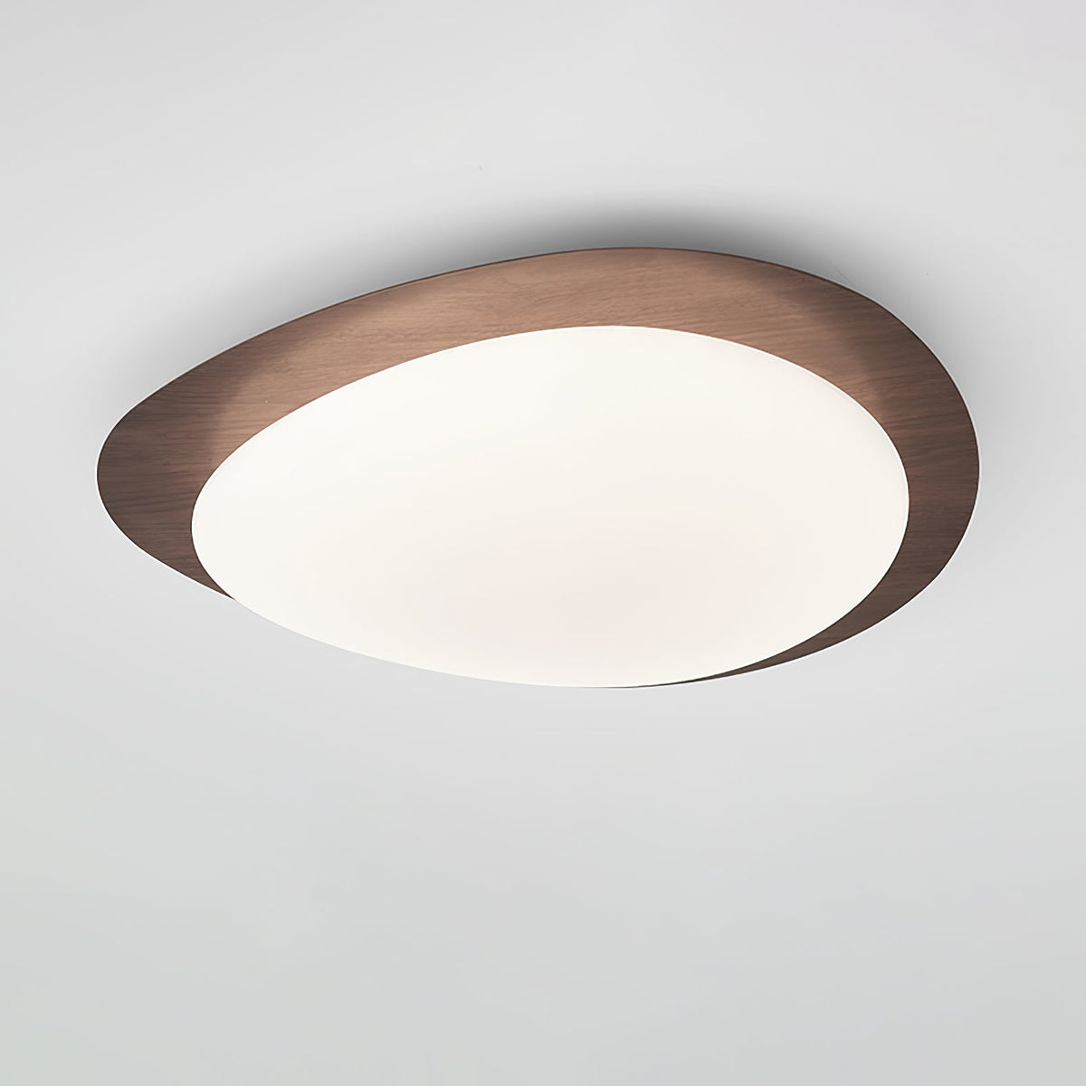 Pebble Flush Mount Ceiling Light with Walnut Grain Finish