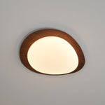 Pebble Flush Mount Ceiling Light with Walnut Grain Finish