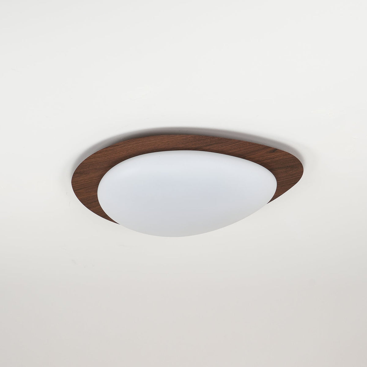 Pebble Flush Mount Ceiling Light with Walnut Grain Finish