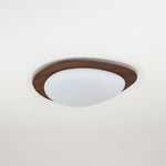 Pebble Flush Mount Ceiling Light with Walnut Grain Finish