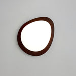 Pebble Walnut Wood LED Flush Mount Ceiling Light for Modern Interiors