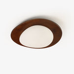 Pebble Walnut Wood LED Flush Mount Ceiling Light for Modern Interiors