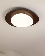 Pebble Walnut Wood LED Flush Mount Ceiling Light for Modern Interiors