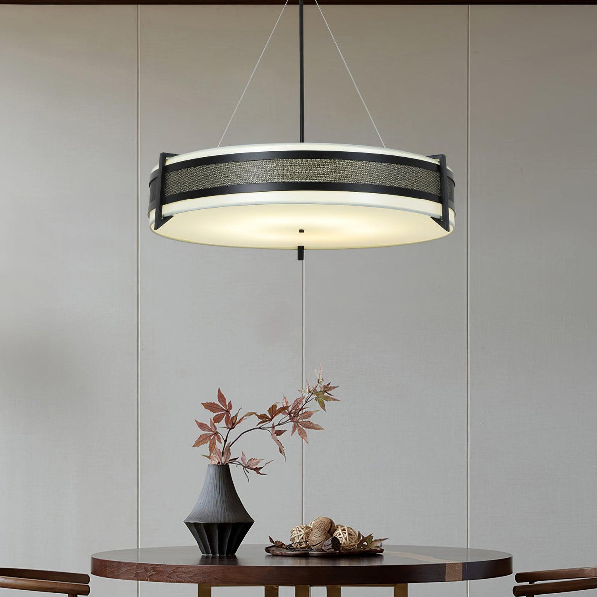 Pedesina Modern Black Mesh LED Chandelier for Dining Room