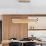 Wooden Led Dining Pendant Light Rectangle