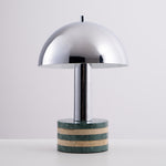 Luno Chrome Table Lamp with Green Marble Base – Modern Designer Desk Light