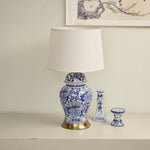 Peony Porcelain Jar Table Lamp with Fabric Shade