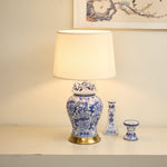 Peony Porcelain Jar Table Lamp with Fabric Shade