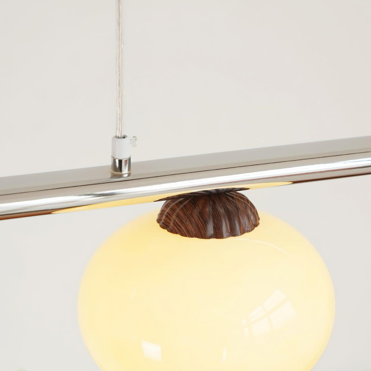 Persimmon Glass Chandelier for Dining Room, Modern Designer Pendant Light