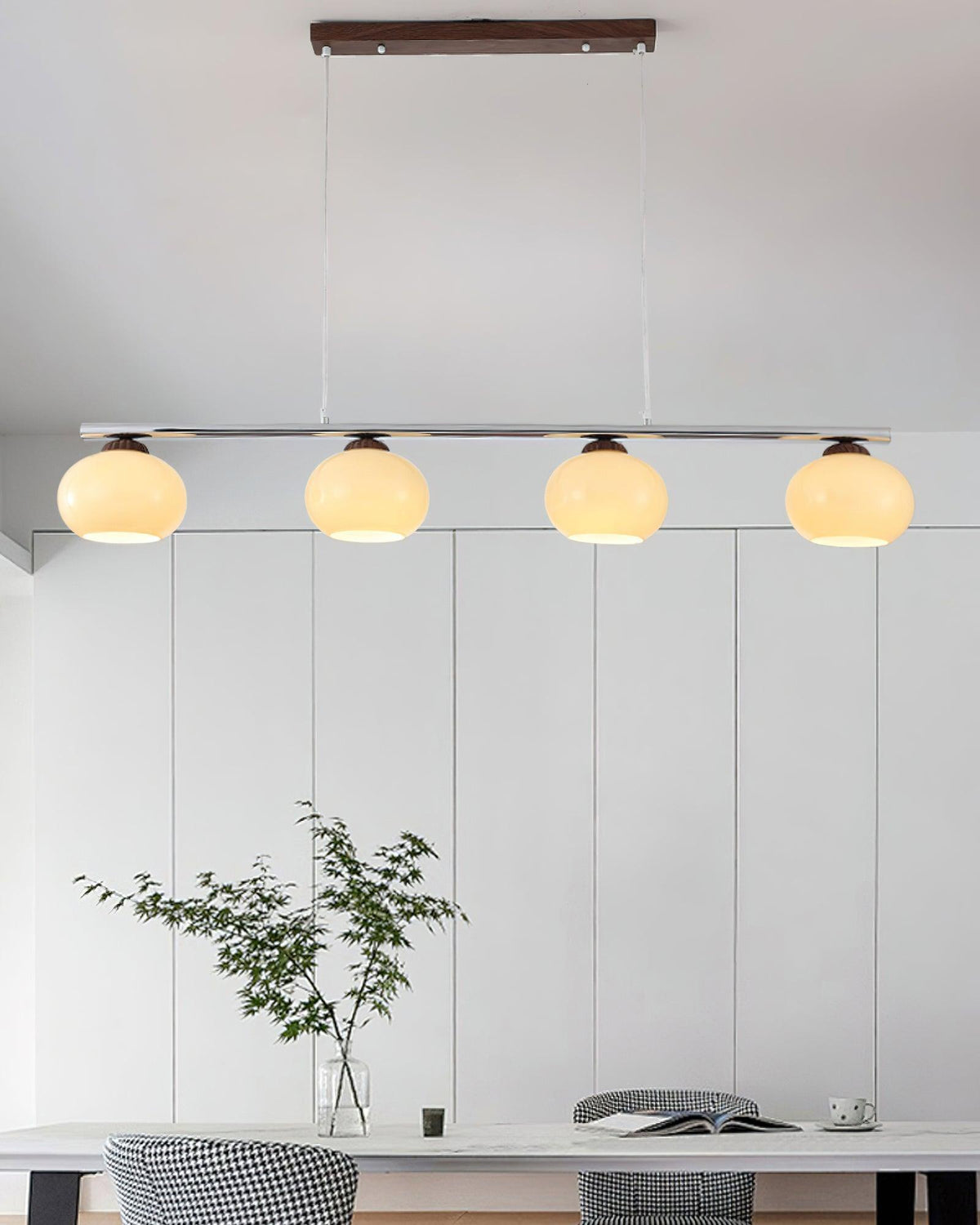 Persimmon Glass Chandelier for Dining Room, Modern Designer Pendant Light