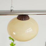 Persimmon Glass Chandelier for Dining Room, Modern Designer Pendant Light