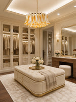 Amber Glass Petal Chandelier for Dining Room and Living Room