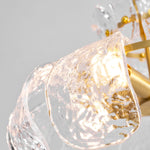 Petal Ice Glass Pendant Light – Brass Accents, Modern Elegance
