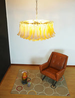 Amber Glass Petal Chandelier for Dining Room and Living Room
