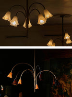 Petalia Blossom Chandelier – Floral Glass Pendant Light for Dining Room and Living Room