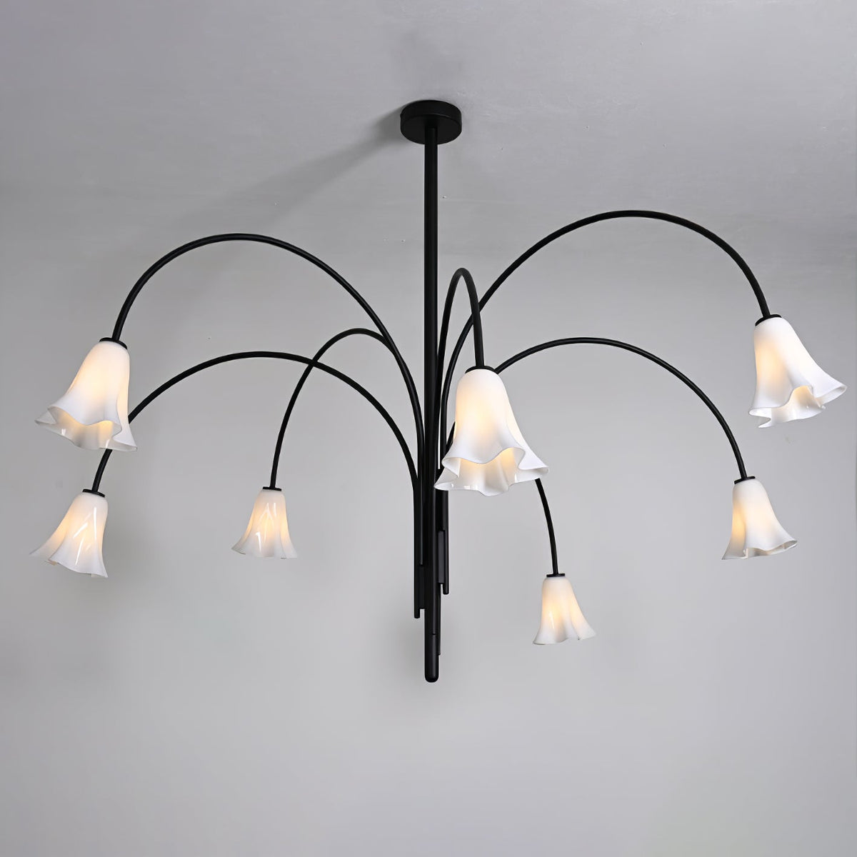 Petalia Blossom Chandelier – Floral Glass Pendant Light for Dining Room and Living Room