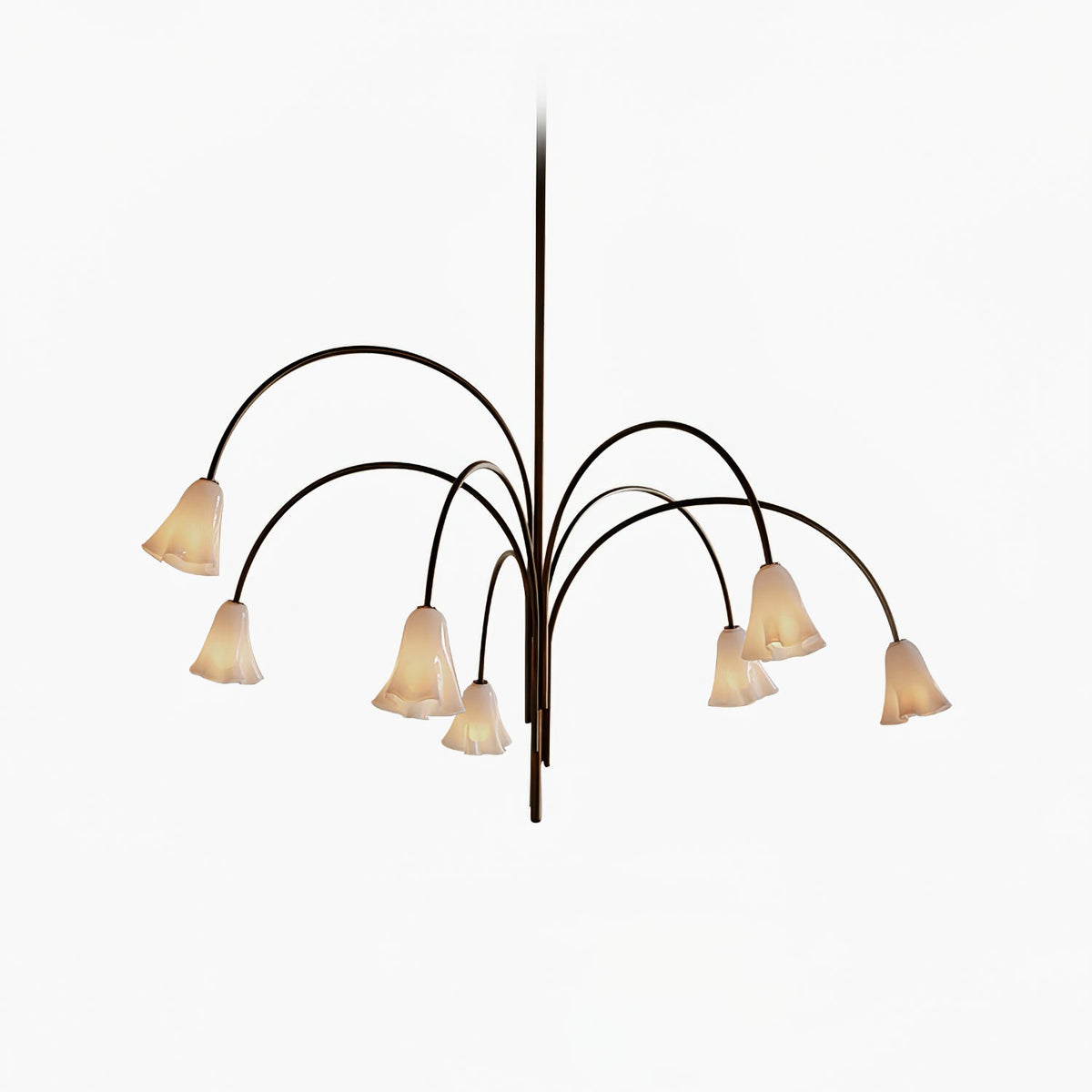 Petalia Blossom Chandelier – Floral Glass Pendant Light for Dining Room and Living Room