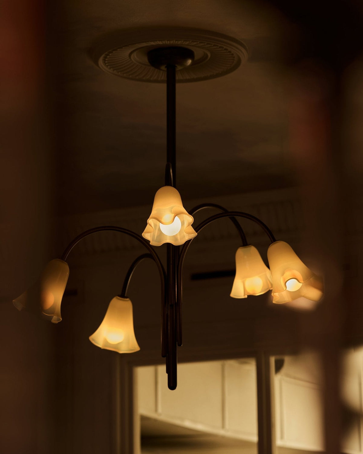 Petalia Blossom Chandelier – Floral Glass Pendant Light for Dining Room and Living Room