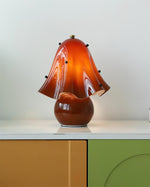 Petalia Hand-Blown Glass Table Lamp with Bead Accents for Modern Interiors