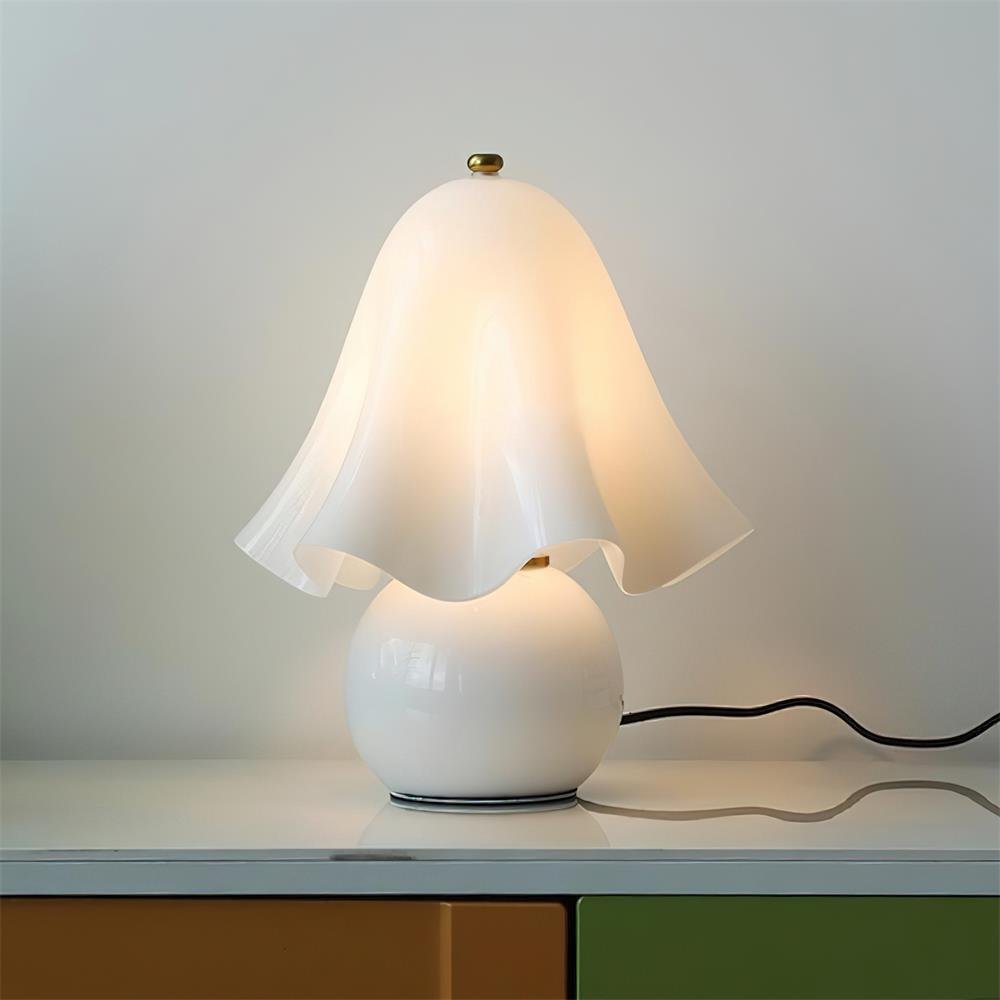 Petalia Hand-Blown Glass Table Lamp with Bead Accents for Modern Interiors