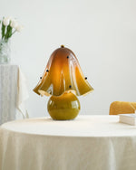Petalia Hand-Blown Glass Table Lamp with Bead Accents for Modern Interiors
