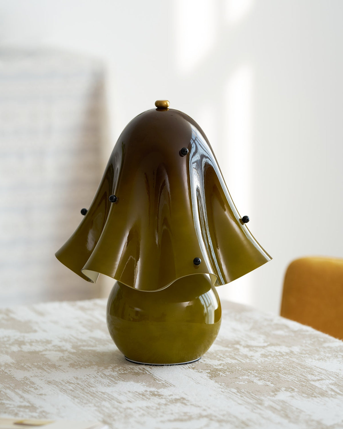 Petalia Hand-Blown Glass Table Lamp with Bead Accents for Modern Interiors