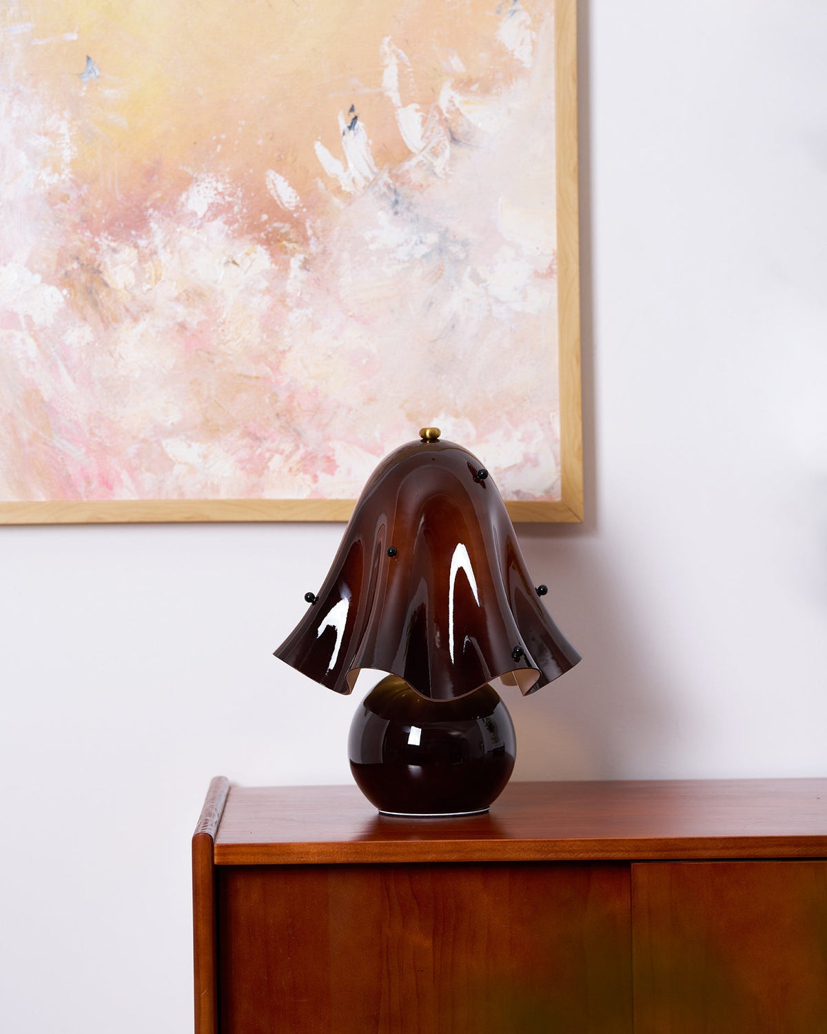 Petalia Hand-Blown Glass Table Lamp with Bead Accents for Modern Interiors