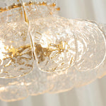 Petal Ice Glass Pendant Light – Brass Accents, Modern Elegance