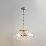 Petal Ice Glass Pendant Light – Brass Accents, Modern Elegance