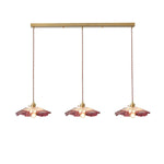 Petaline Trio Pendant Light – Three Glass Shades in Pink, Amber & Green