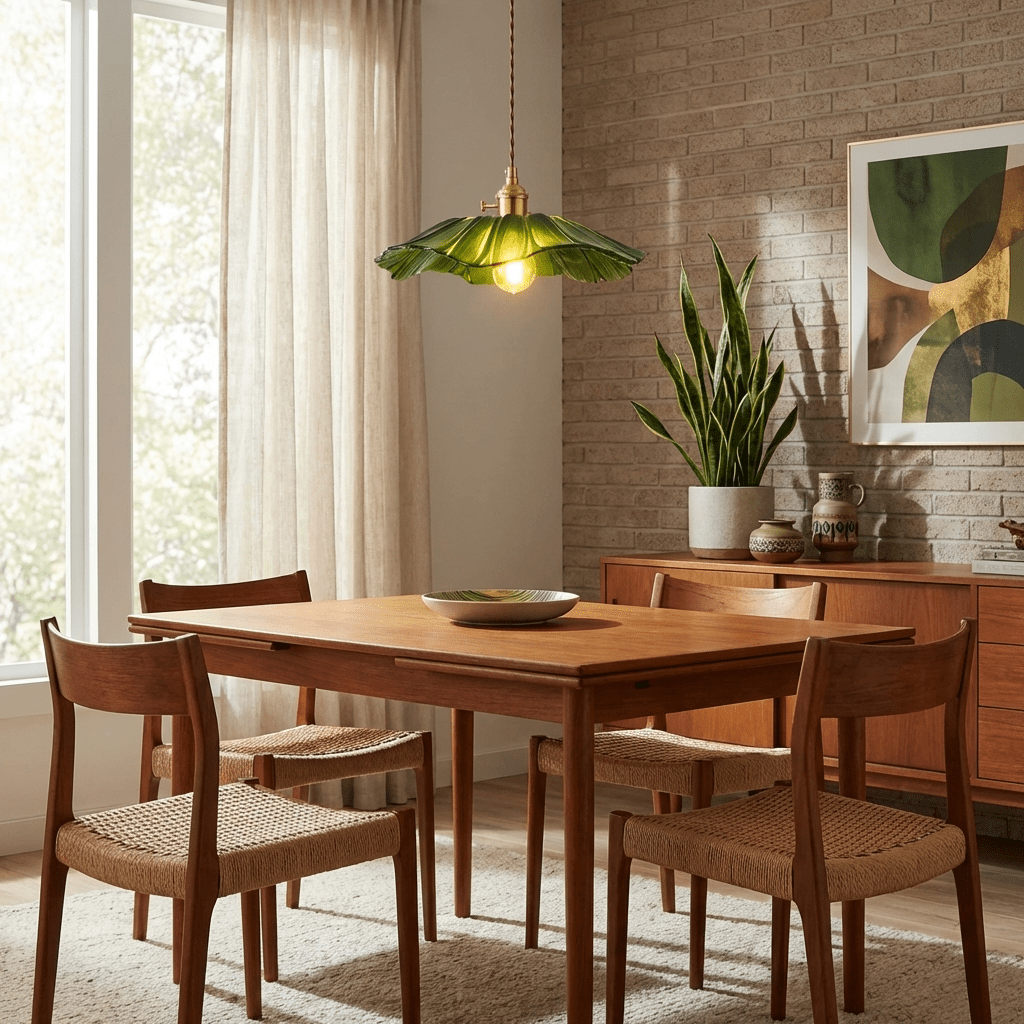 Petaline Trio Pendant Light – Three Glass Shades in Pink, Amber & Green