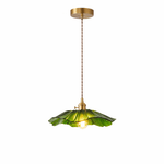 Petaline Trio Pendant Light – Three Glass Shades in Pink, Amber & Green