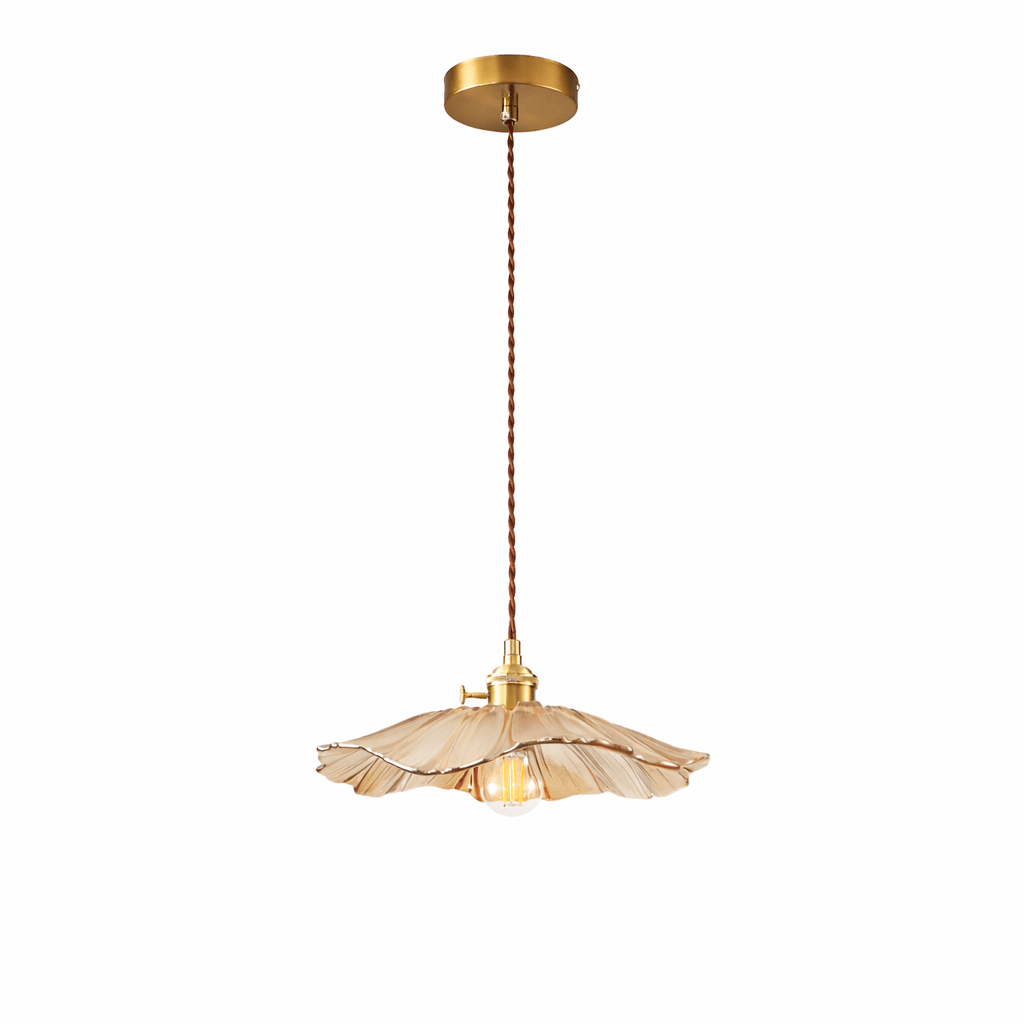 Petaline Trio Pendant Light – Three Glass Shades in Pink, Amber & Green