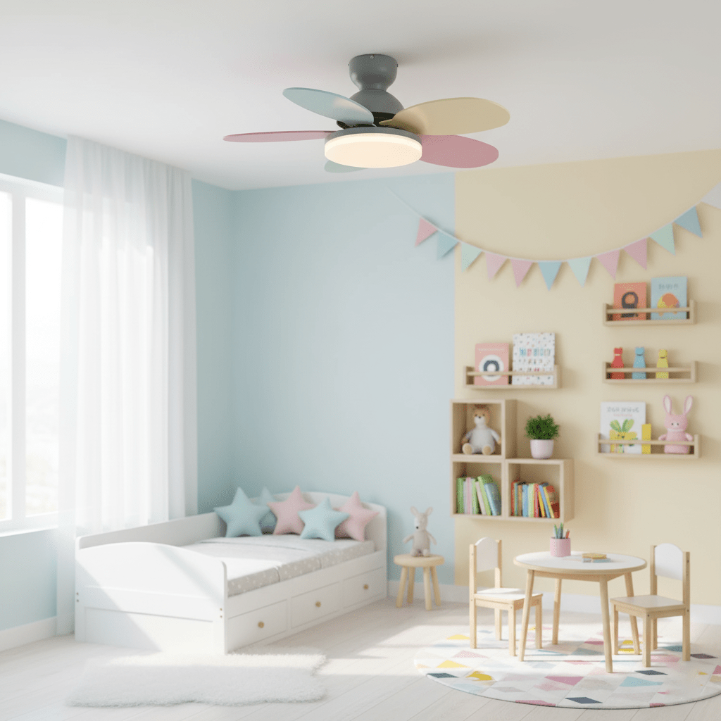 Petalo Six-Blade Wooden Ceiling Fan with Integrated LED Light