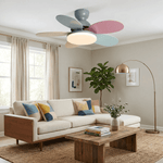 Petalo Six-Blade Wooden Ceiling Fan with Integrated LED Light